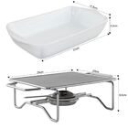 Rechaud Retangular Travessa Em Cerâmica Com Acendedor Inox