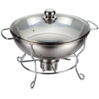 Rechaud Rm Redondo Em Aço Inox Banho Maria Com Suporte Para T