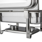 Rechaud Rm Retangular Em Aço Inox Banho Com 4 Cubas E Fogarei