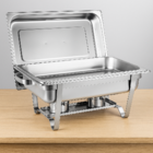 Rechaud Rm Retangular Em Aço Inox Banho Maria Com 1 Cuba E Fo