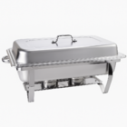 Rechaud Rm Retangular Em Aço Inox Banho Maria Com 1 Cuba E Fo