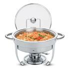 Rechaud Tramontina Redondo Em Aço Inox Banho Maria Com Suport