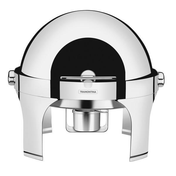 Rechaud Tramontina Redondo Em Aço Inox Banho Maria Tampa Gira