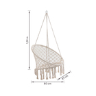 Rede de Balanço para Jardim com Franja Algodão e Poliéster 131x81cm Bege Naterial