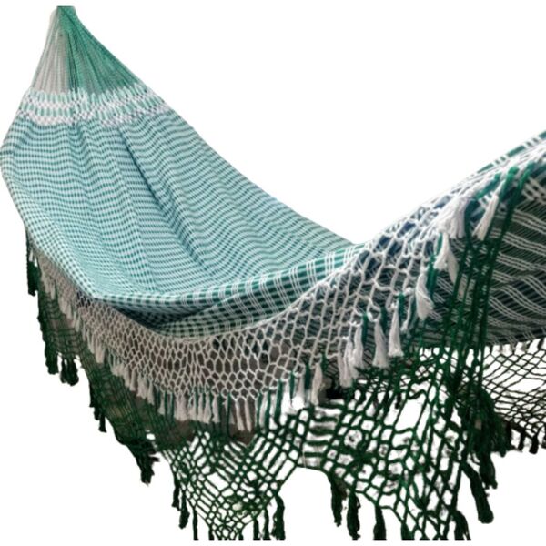 Rede De Descanso King Maria Bonita De Luxo Verde E Branco