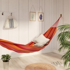 Rede de Descanso  de Descanso Tecido Listrada Laranja 145x380cm Santa Luzia