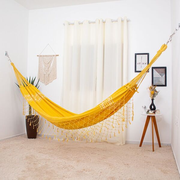 Rede De Dormir Casal  Pernambucana Amarela