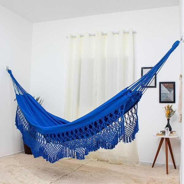 Rede De Dormir Casal Clone Azul