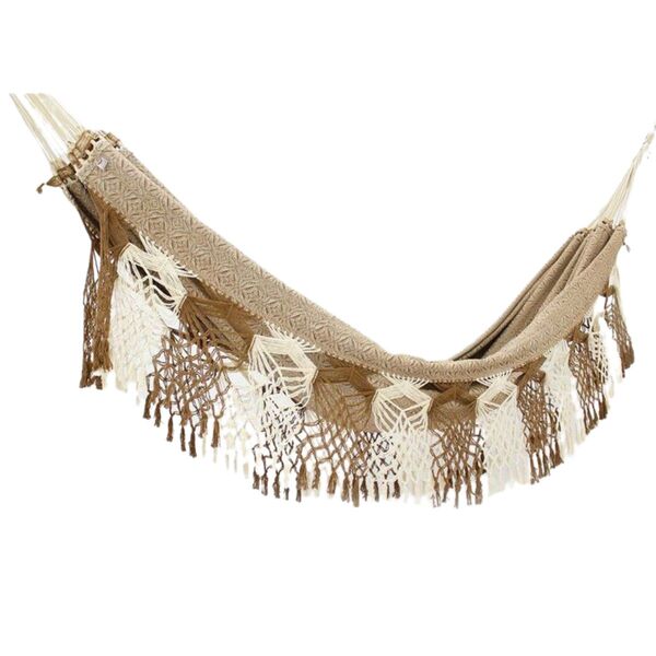 Rede De Dormir Casal Flor Do Sertão Caramelo Com Bege