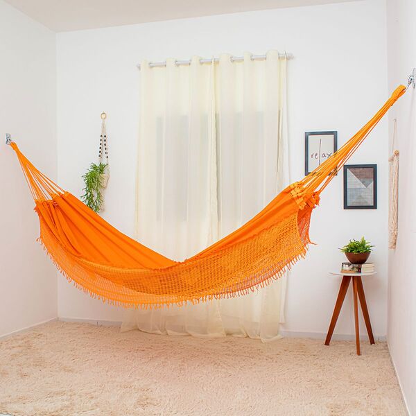 Rede De Dormir Casal Sol A Sol Laranja