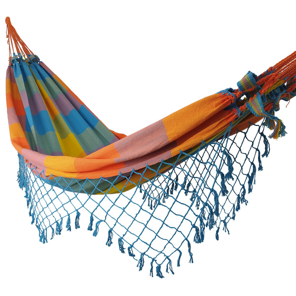 Rede De Dormir Colorida Casal Costura Reforçada