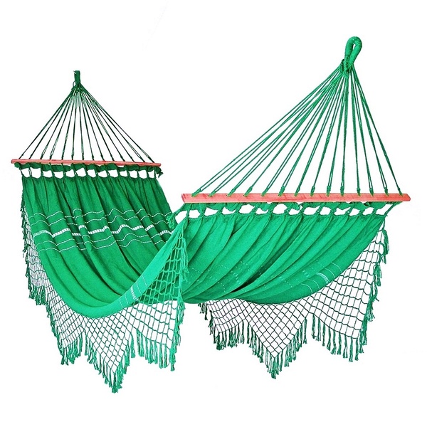 Rede De Dormir Com Madeira Artesanal Verde Bandeira