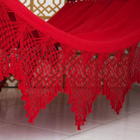 Rede De Dormir Descanso Casal Vermelho Ostra Algodão Reforçad