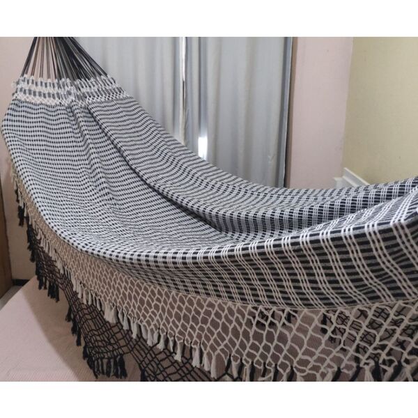 Rede De Dormir King Maria Bonita De Luxo Preto Com Babado