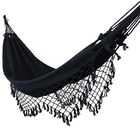 Rede De Dormir Preta Casal Costura Reforçada