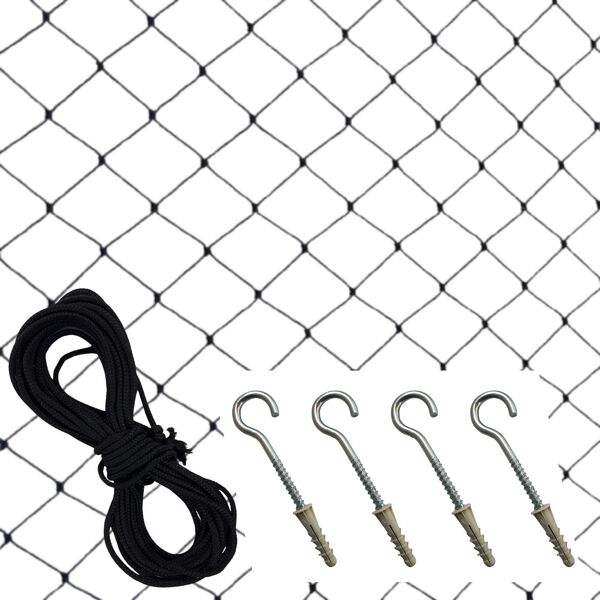 Rede De Proteção Para Janela Kit Completo 1,50x1,50 Cor Preta