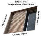 Rede De Proteção Para Janela Kit Completo 1,50x1,50 Cor Preta