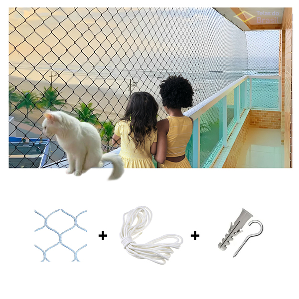 Rede De Proteção Poliamida 1x1,20 Malha 7x7 Branca