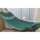 Rede Descanso Casal Grande G Jeans Verde E Branco S/ Babado