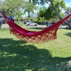 Rede Descanso Dormir Vermelho Reforçada Bucho De Boi Casal Lu