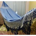 Rede Descanso Gigante Maria Bonita De Luxo Azul E Branco