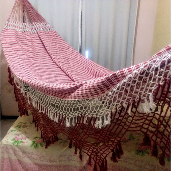 Rede Descanso King Maria Bonita De Luxo Vermelho C/ Babado