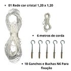 Rede Proteção De Janela Criança Gato Cor Cristal 1,20 X 1,20