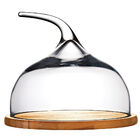 Redoma De Vidro E Madeira E Linda Toalhinha Com Franjas