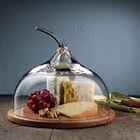 Redoma De Vidro E Madeira E Linda Toalhinha Com Franjas