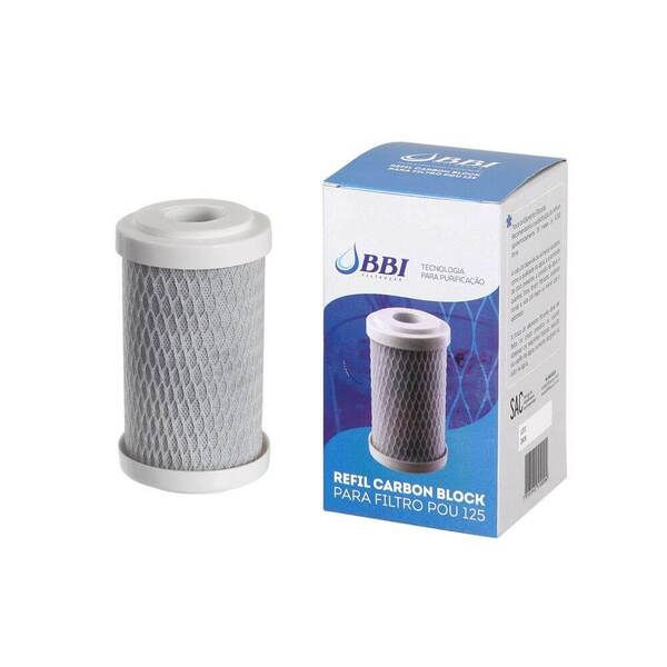 Refil Filtro Carbon Block Bbi Rep-pou125 Para Filtro 5" F125b