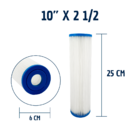 Refil Filtro Plissado Lavável 9 3/4'' X 2 1/2 5 Micra Branco