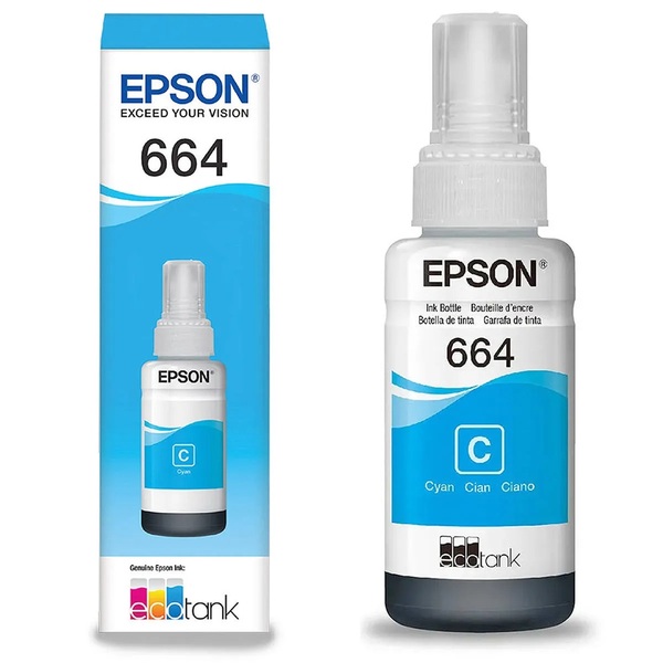 Refil Garrafa De Tinta Ciano T664 664 Original Epson L220 L13