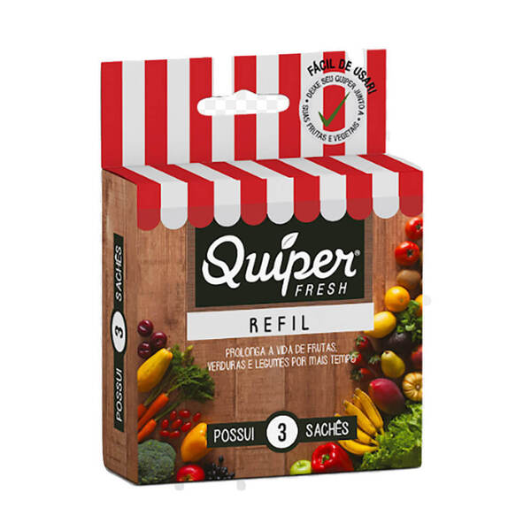 Refil P/ Morango Azul Quíper Fresh - 03 Sachês