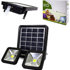 Refletor Com Placa Solar 2 Led Recarregavel Cabo Usb Bivolt