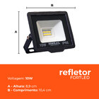 Refletor De Led 10w Luz Branca 110/220v 25.000h Fortled