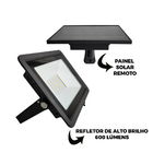 Refletor Holofote Led Solar Luminária Parede Externa 600 Lúme