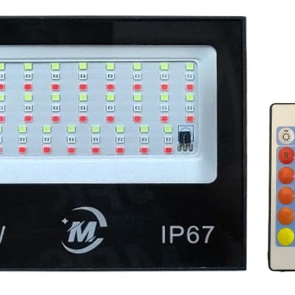 Refletor Holofote Rgb 50w Ip67 Bivolt Com Controle