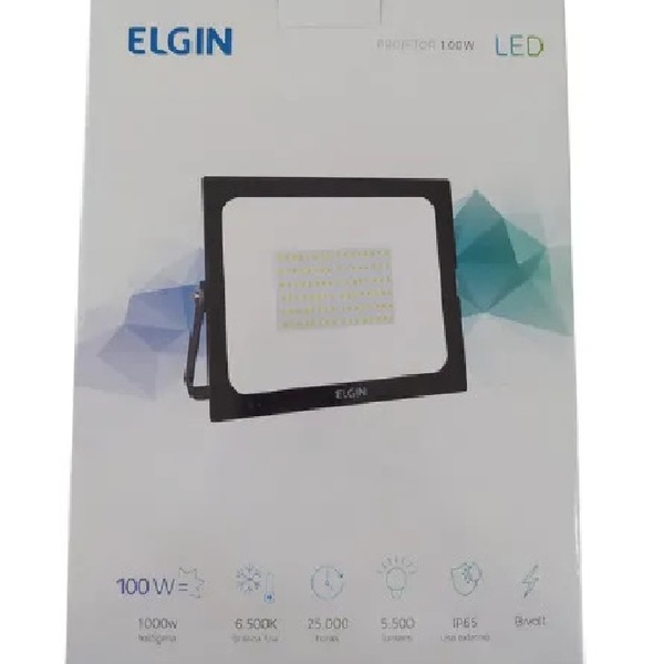 Refletor Led 100w Elgin Branco Frio