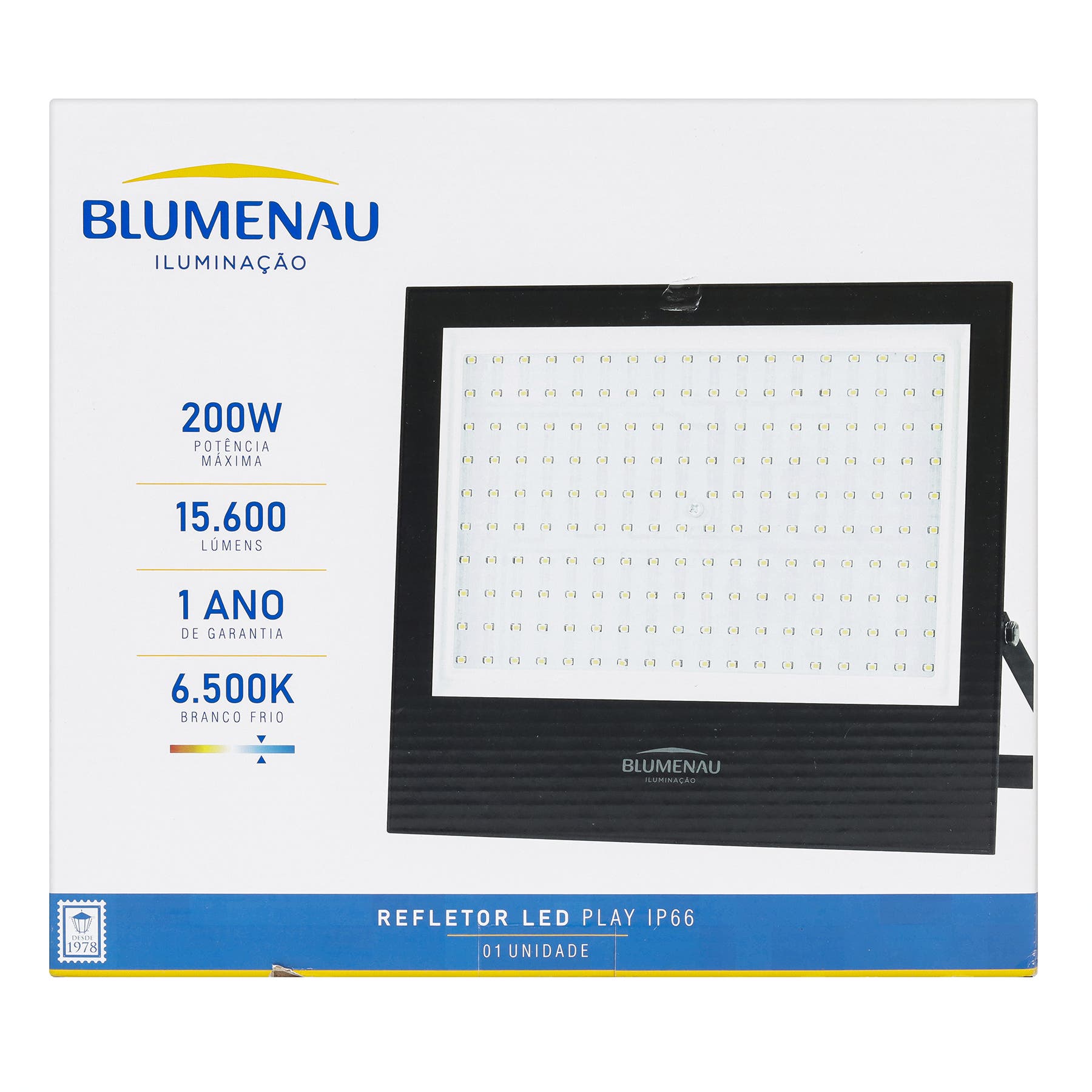 Refletor LED Luz Branca 200W 15600 Lúmens Bivolt IP65 Blumenau