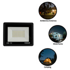 Refletor LED 50W 12V Foxlux Preto Branco Frio IP65 para Uso E