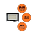 Refletor Led Foxlux 100w 3000k Bivolt Preto