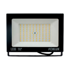 Refletor Led Foxlux 100w Bivolt 3000k Preto Kit 5 Un