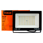 Refletor Led Foxlux 100w Bivolt 3000k Preto Kit 5 Un