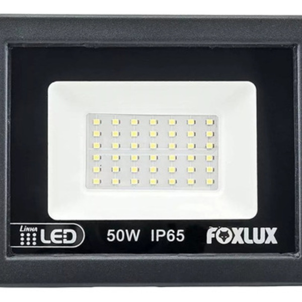 Refletor Led Foxlux 50W 6500K 12V Preto