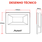Refletor Led Holofote Slim 20w Bivolt Ip65 Avant