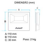 Refletor Led Holofote Slim 20w Bivolt Ip65 Avant