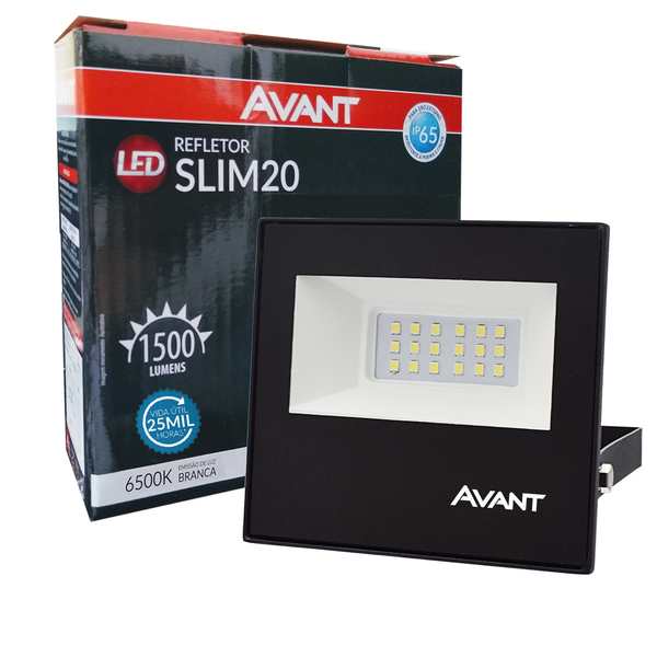 Refletor Led Holofote Slim 20w Bivolt Ip65 Avant