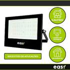 Refletor Led Slim Smd 100w Esay   Bivolt Aluminio Branco Frio