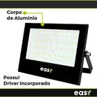Refletor Led Slim Smd 100w Esay   Bivolt Aluminio Branco Frio