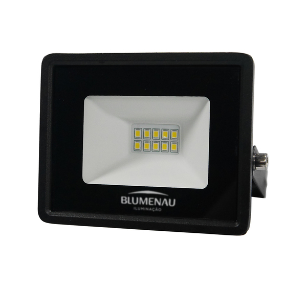 Refletor Led Tech Blumenau Alumínio Ip65 10w Preto 3000k 7610